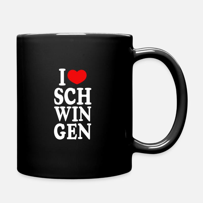 I love Schwingen - Tasse einfarbig - Schwarz
