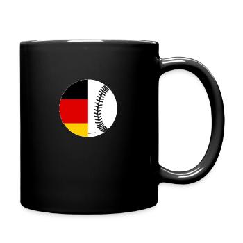 Baseballspieler Deutsche Flagge Baseball - Tasse einfarbig - Schwarz - Rechts