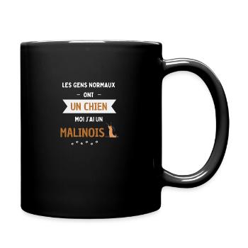 Les gens normaux ont un chien, moi j'ai malinois - Mug uni - noir - Droite