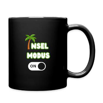 Inselmodus ON Palme Party Malle Mallorca - Tasse einfarbig - Schwarz - Rechts