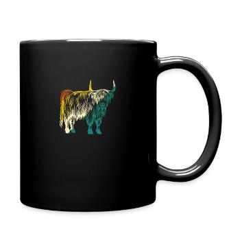 Cow Cattle Highland Cattle - Full Colour Mug - black - Right