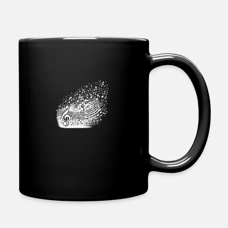 Notes de musique volantes Clefs de gamme - Mug uni - noir