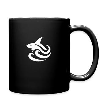 Shark Tattoo Logo Waves Style - Full Colour Mug - black - Right