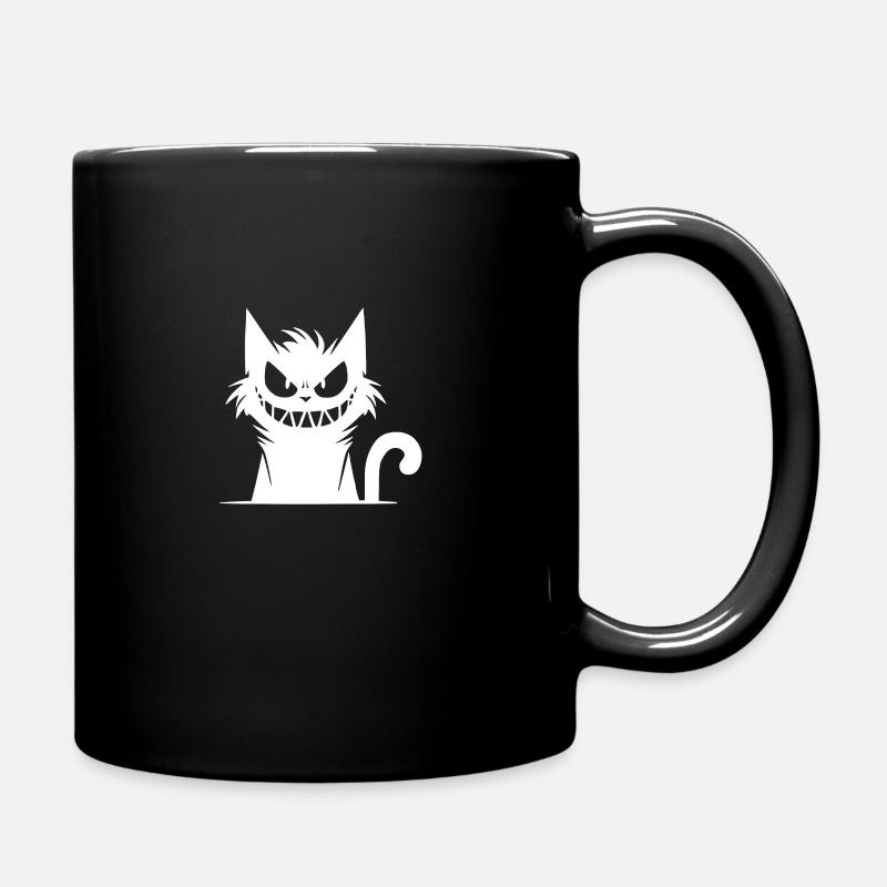 Méchant chat trompeur avec un regard fou - Mug uni - noir
