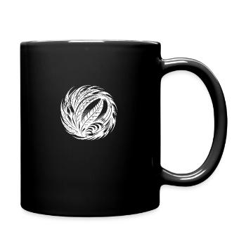 Spiritual Bird Feather Ball Meditation Symbol - Full Colour Mug - black - Right
