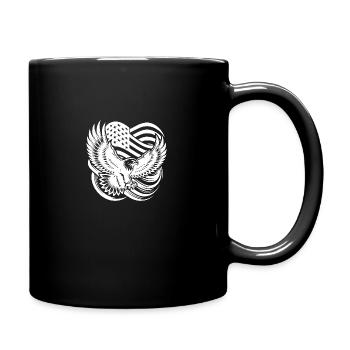 oiseau de proie drapeau des États-Unis, symbole de pouvoir et de puissance - Mug uni - noir - Droite