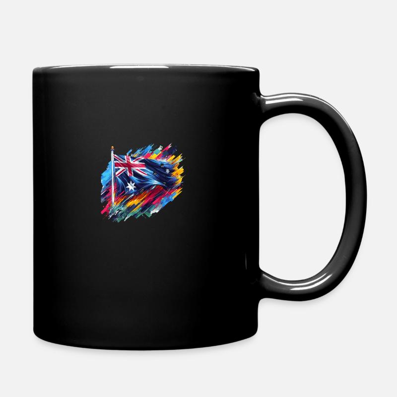 Australische Flagge in Farben - Tasse einfarbig - Schwarz