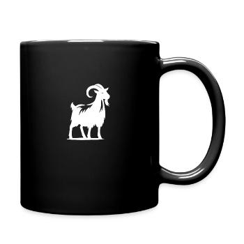 Portrait de chèvre avec des cornes - Mug uni - noir - Droite