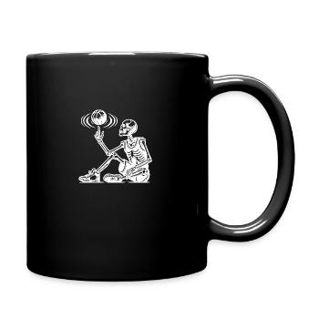 Cool Halloween squelette jouant au basket-ball - Mug uni - noir - Droite