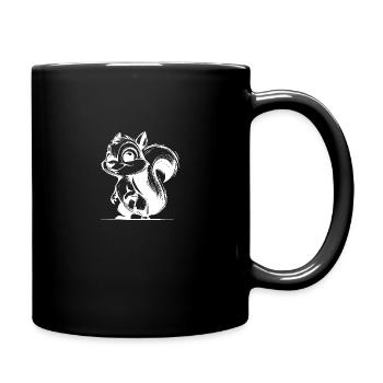 Grinsendes kleines Baby Eichhörnchen - Tasse einfarbig - Schwarz - Rechts