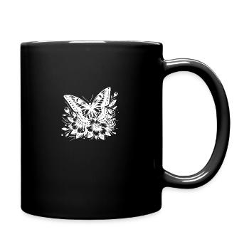 Imaginative butterfly flowers and insect - Full Colour Mug - black - Right