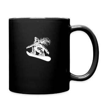 Snowboarderin Cooles Snowboard Design - Tasse einfarbig - Schwarz - Rechts