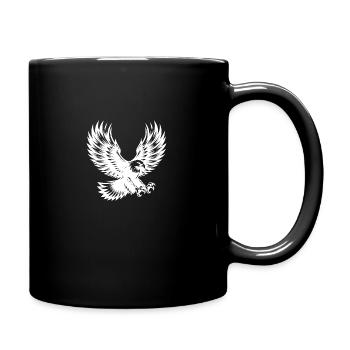 Kraftvoller Adler Vogel mit ausgebreiteten Flügeln - Tasse einfarbig - Schwarz - Rechts
