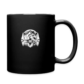 Lagerfeuer Campingerlebnis am See im Wald - Tasse einfarbig - Schwarz - Rechts