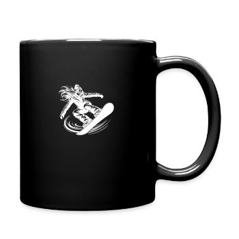 Coole Snowboarderin Snowboarding mit Eleganz - Tasse einfarbig - Schwarz - Rechts