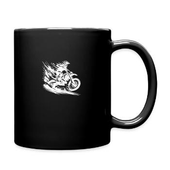 Saut de motocross, action, piste et terre pure - Mug uni - noir - Droite