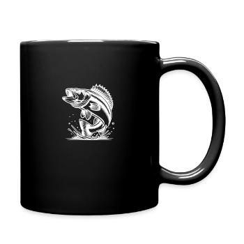 Zander elegant predatory fish for night fishing fans - Full Colour Mug - black - Right