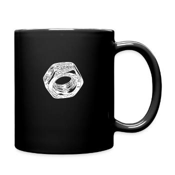 Écrou à vis surface vintage légère - Mug uni - noir - Droite