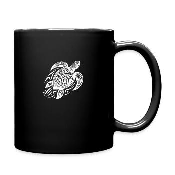 Une puissante tortue du Pacifique rencontre une créature tribale - Mug uni - noir - Droite
