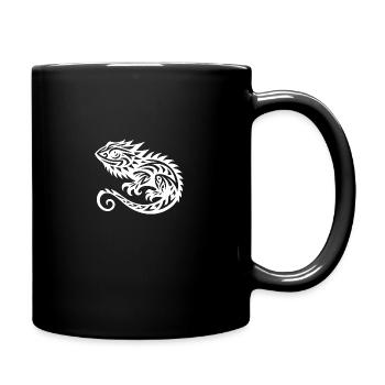 Bearded Dragon Tribal Tattoo Dragon Disguise - Full Colour Mug - black - Right