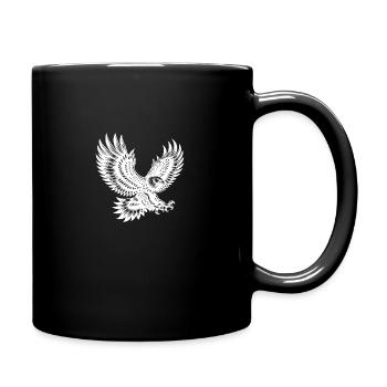 Adler mit ausgebreiteten Flügeln in Bewegung - Tasse einfarbig - Schwarz - Rechts