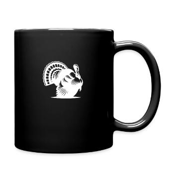 Énorme dinde grasse avec des plumes plumes - Mug uni - noir - Droite