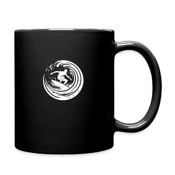 Surfeur détendu surfant dans la vague - Mug uni - noir - Droite