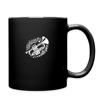 La trompette rencontre la note de musique forte, sauvage, belle - Mug uni - noir - Droite