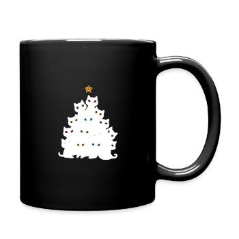 Cat Christmas Tree - Tasse einfarbig - Schwarz - Rechts