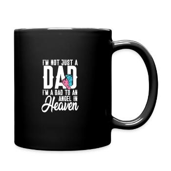 Vater von einem Engel im Himmel - Baby Fehlgeburt - Tasse einfarbig - Schwarz - Rechts