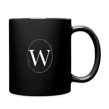 Buchstabe W - Tasse einfarbig - Schwarz - Rechts