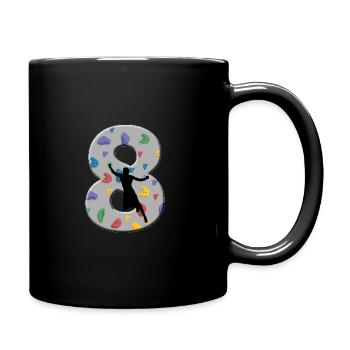 8 Years Old Climber Birthday Bouldering Climbing R - Tasse einfarbig - Schwarz - Rechts