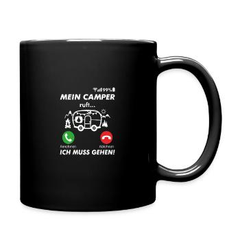 Camping Camper Campen anrufen - Tasse einfarbig - Schwarz - Rechts