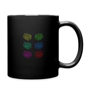 sun sticker yellow red - Tasse einfarbig - Schwarz - Rechts