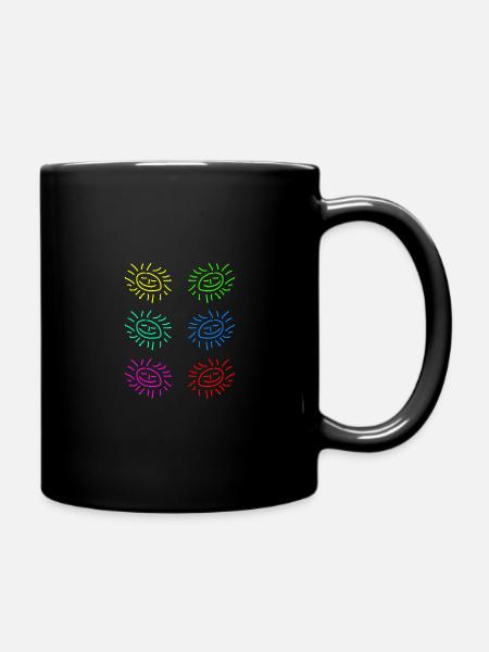 sun sticker yellow red - Tasse einfarbig - Schwarz