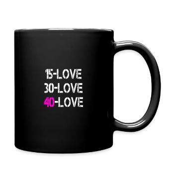 15Love blanc - Mug uni - noir - Droite