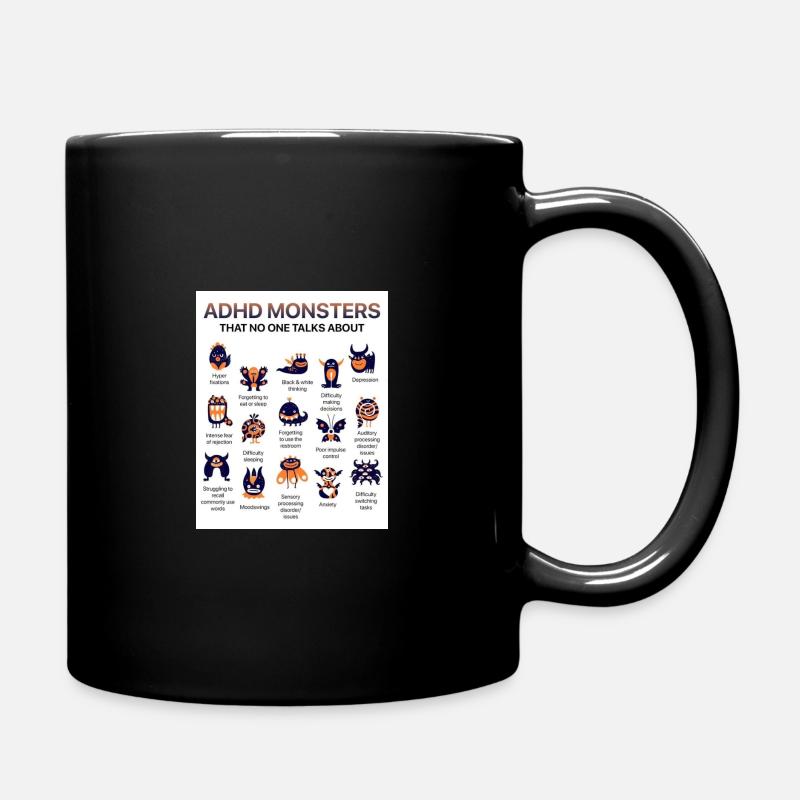Monstres TDAH dont on n’entend pas parler - Mug uni - noir