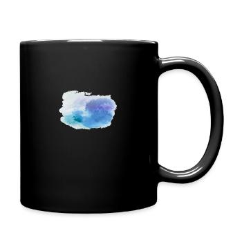 watercolour blue - Full Colour Mug - black - Right