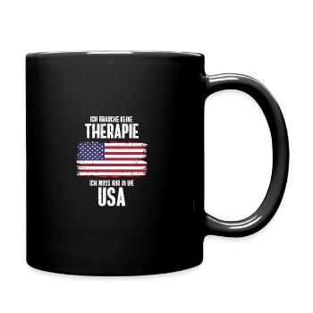 Therapie USA Amerika Nationalität Geschenk - Tasse einfarbig - Schwarz - Rechts