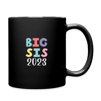 Big Sister 2023 Big Sis 23 - Full Colour Mug - black - Right