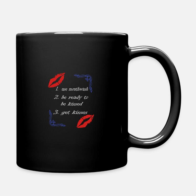 embrasser les lèvres règles pour embrasser - Mug uni - noir