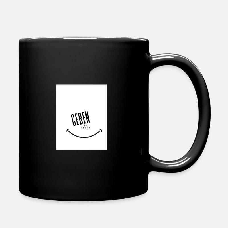 Geben ist Glueck Black and White - Tasse einfarbig - Schwarz