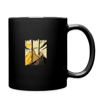 Sunset Mountains t-shirt hoodie cap shirt - Full Colour Mug - black - Right
