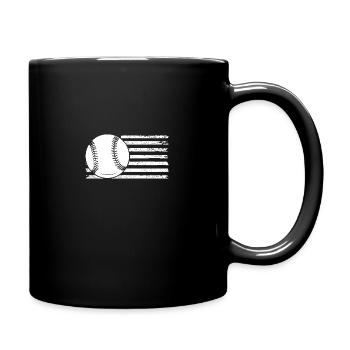 Baseballspieler Baseball - Tasse einfarbig - Schwarz - Rechts