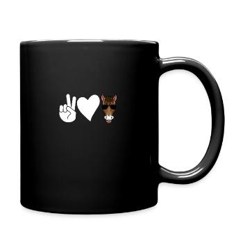 Reiten Pferd - Tasse einfarbig - Schwarz - Rechts