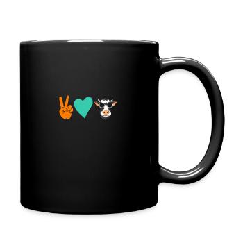 Cow Highland Cattle Cows - Full Colour Mug - black - Right