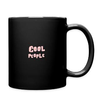 Cool People Pink Bubble Text - Tasse einfarbig - Schwarz - Rechts