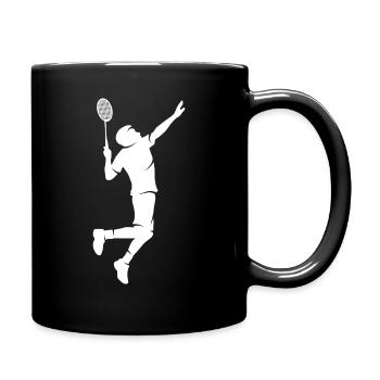 Badminton player Silhouette Badminton - Full Colour Mug - black - Right