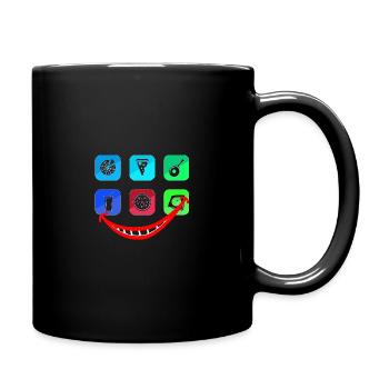 pizzafreude white - Full Colour Mug - black - Right