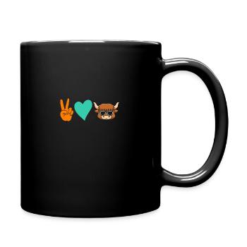 Büffel Rind Ochsen - Tasse einfarbig - Schwarz - Rechts